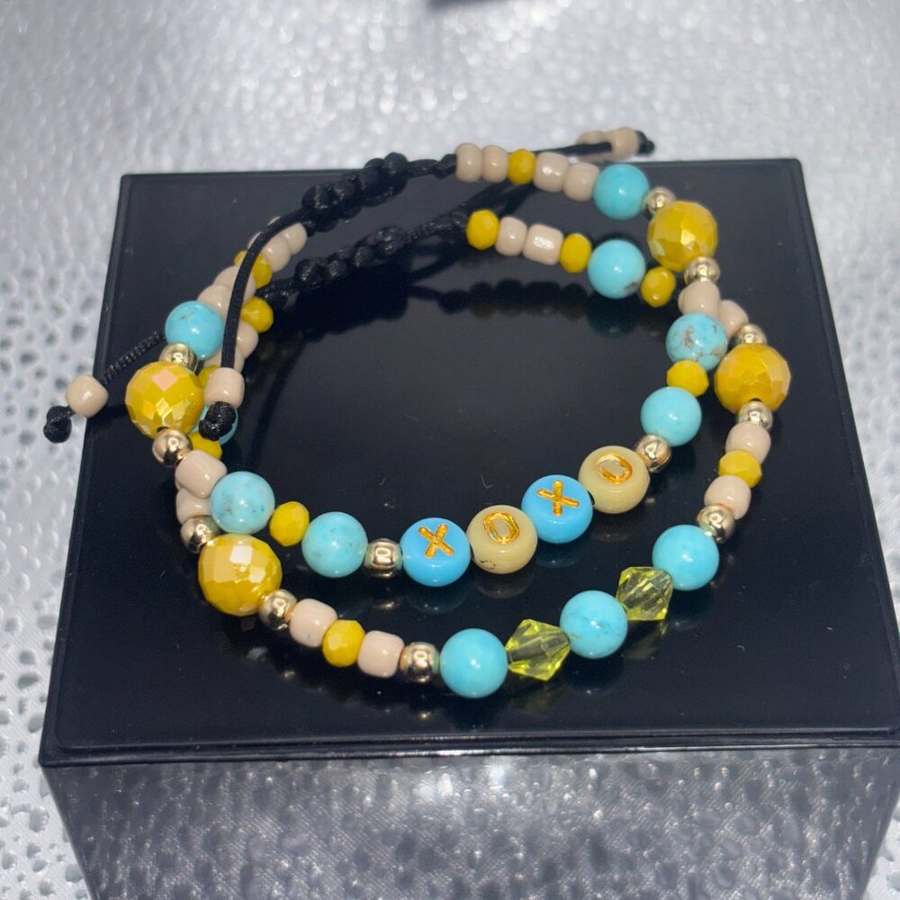 Handmade Affirmation Bracelet Set - Size 7